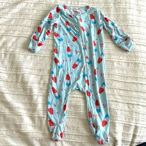 Caden Lane Zipper Footie - firecracker popsicle